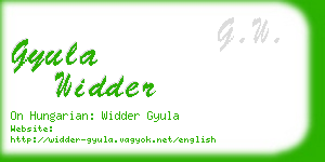 gyula widder business card